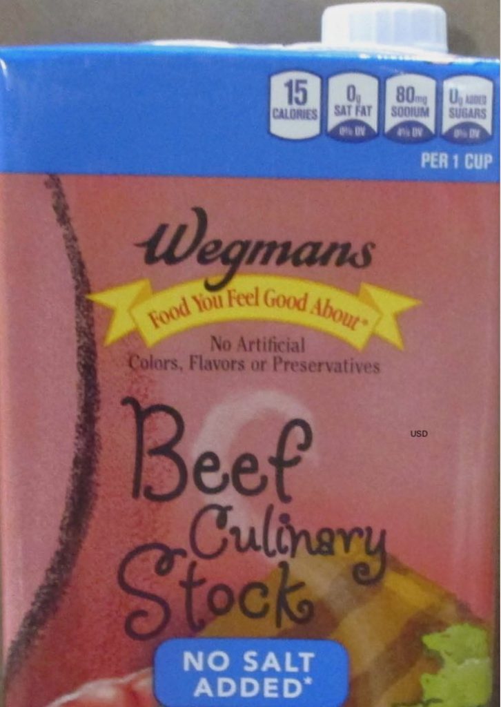 Wegmans Beef Culinary Stock No Salt Under Public Health Alert