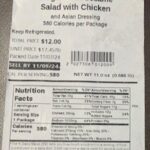 Wegmans Large Asian Sesame Salad With Chicken Recalled