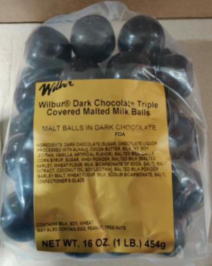 Wilbur Dark Chocolate Triple Covered Malted Milk Ball Recalled For Peanuts