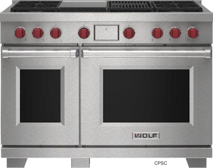 Wolf Dual Fuel Ranges With Infrared Griddles Recalled