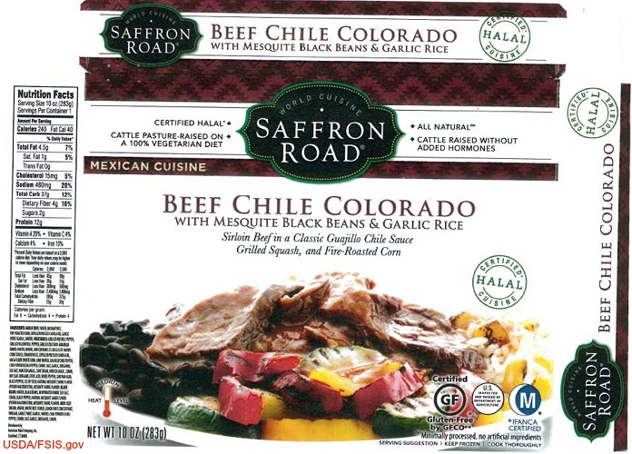 Beef Chile Colorado Frozen Meals Recall