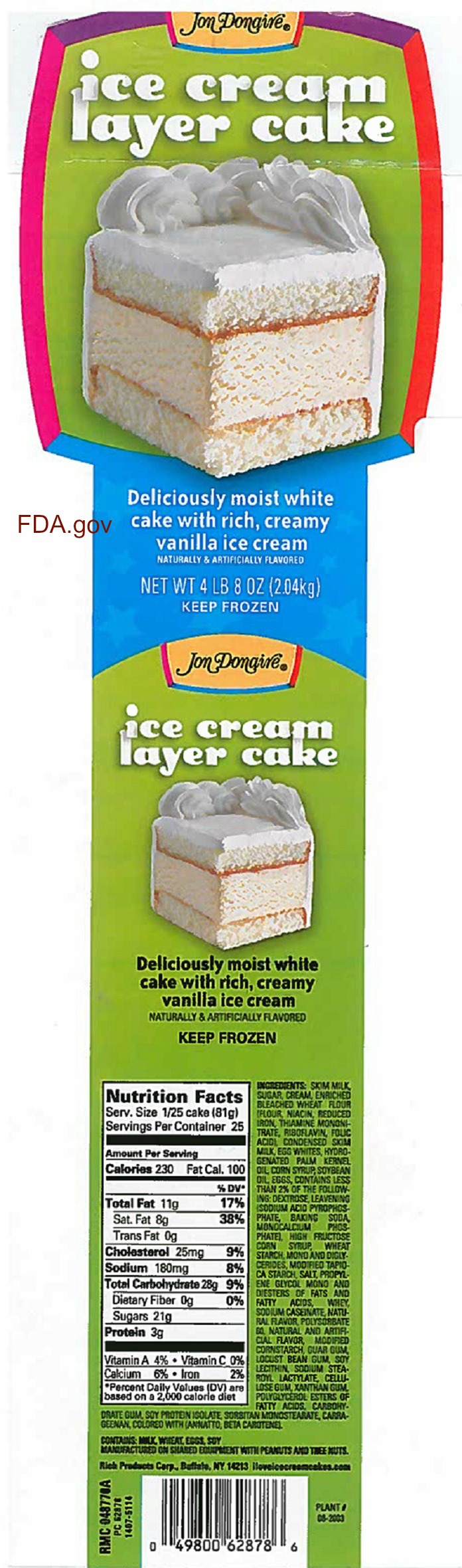 Ice Cream Cake Recall