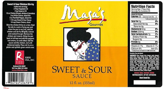 Masa Gourmet Sauces Recall