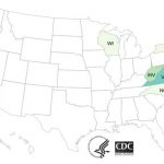 The CDC' s Tropical Smoothie Cafe Hepatitis A Outbreak Map 9/1/16